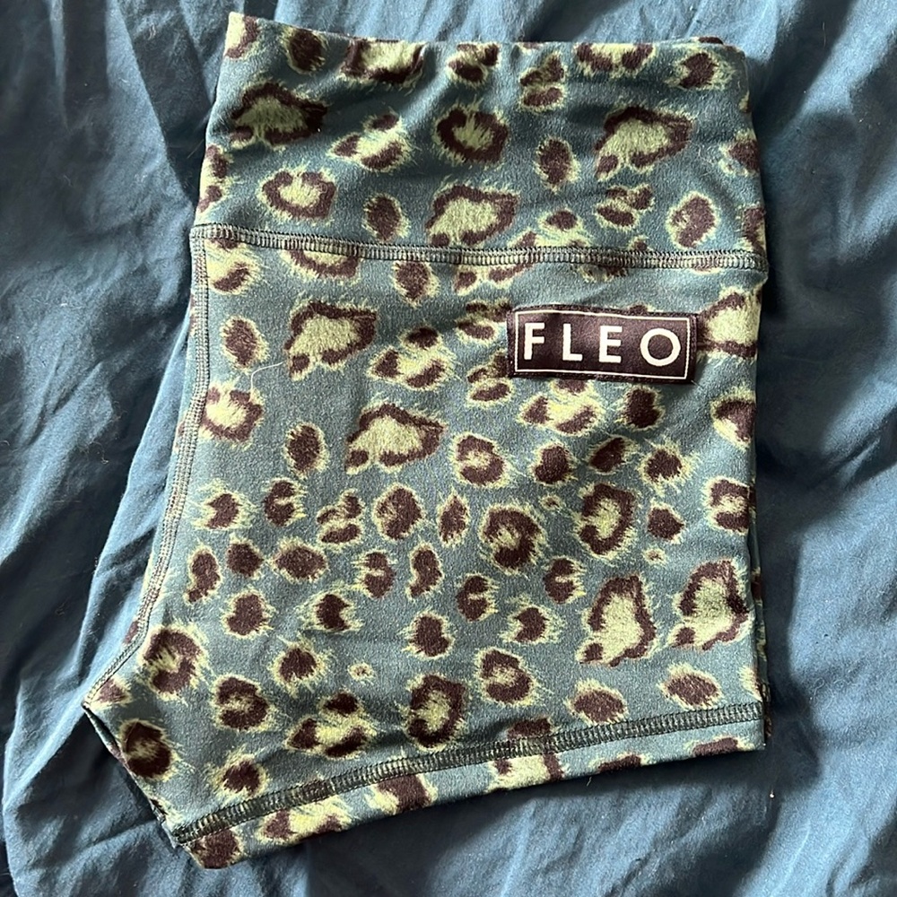 M FLEO Midnight Leopard Athletic Shorts Original 2.5”